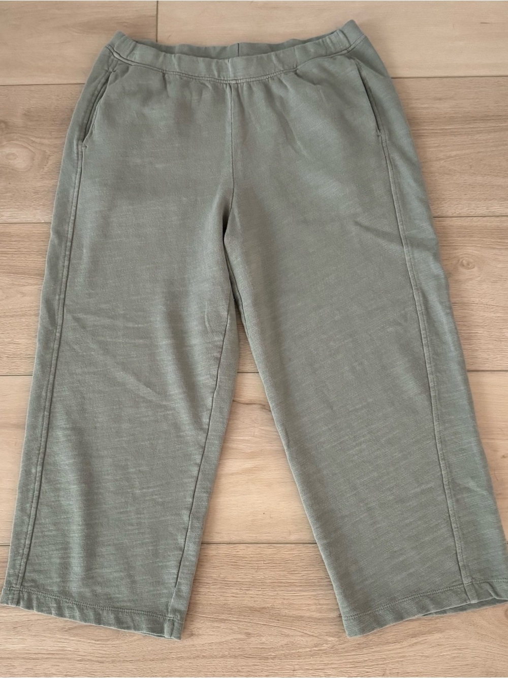 Pure Jill J. Jill Cropped Wide Leg Organic Cotton Pants Petite Medium